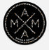 The Mama X™ Animal Print Sticker by Mama X™ Brand showcases "MAMA" in a cross with leopard print on a round black sticker, framed by a thin white border and featuring "MAMA X BRAND" below in white.