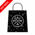 Introducing the Mystery Trucker Hat Grab Bag by Mama X™ Brand: a captivating black shopping bag showcasing a white circular logo with the letters M, A, M, A inside. The intriguing background of question marks invites curious shoppers to explore the mystery within. A bold red diagonal banner in the corner announces "HOT DEAL," making it an irresistible choice for any shopper.